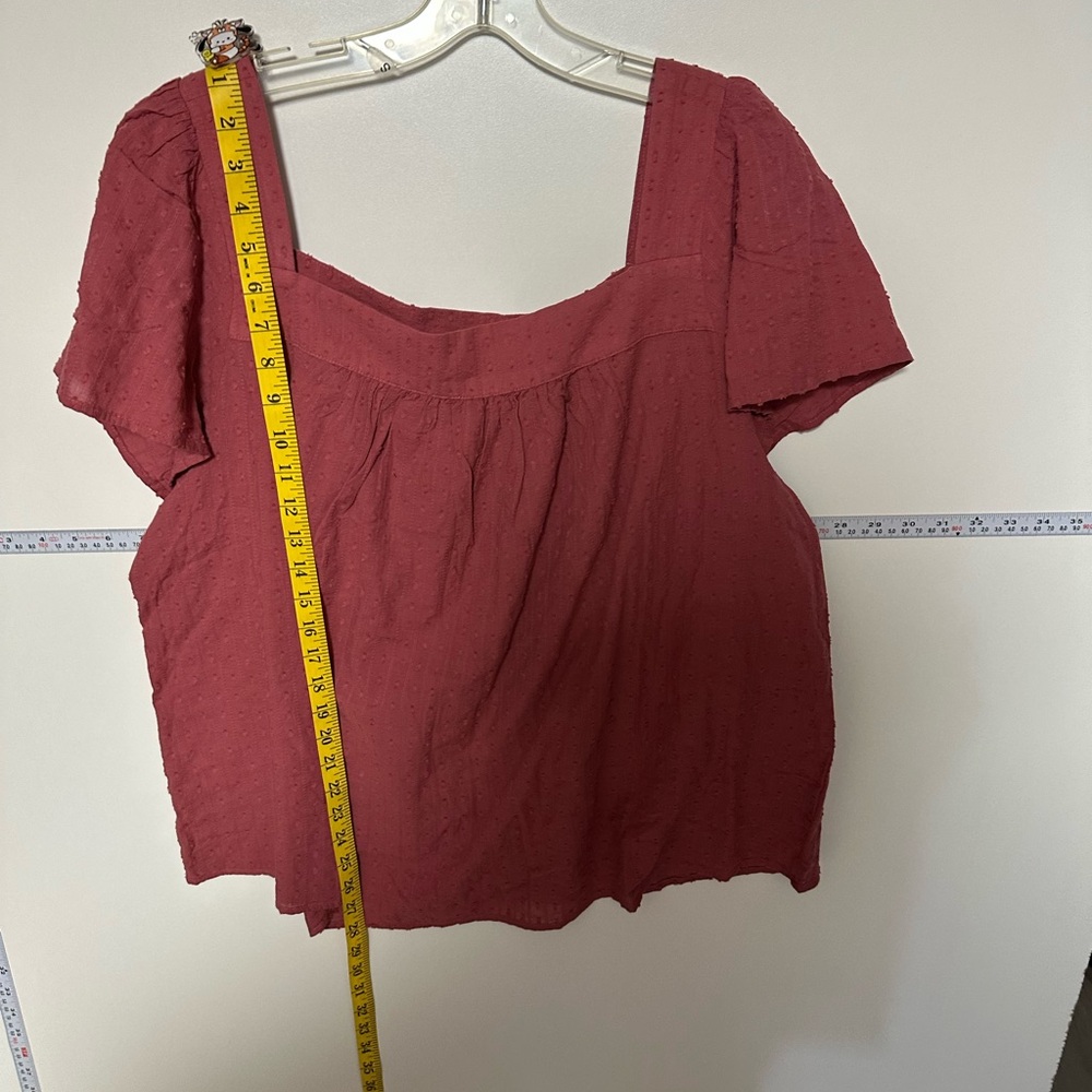 Torrid Red Smocked Cap Sleeve Blouse